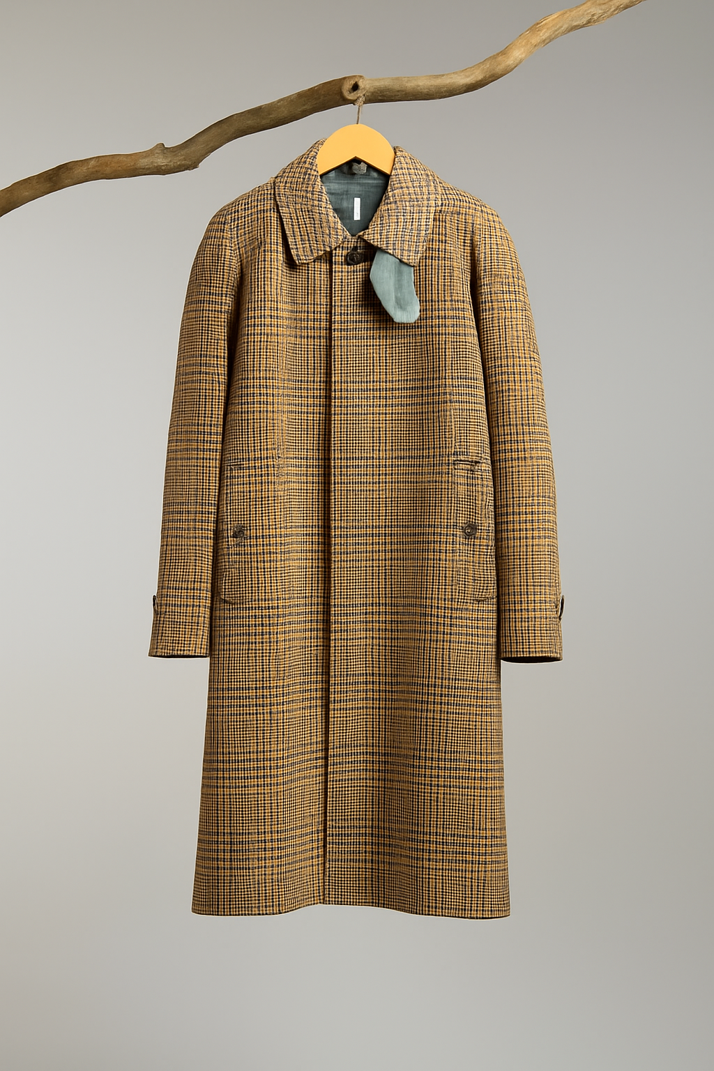 Hancock Article 73 - Wool Article - Single Breasted Long Coat with Newspaper Pockets