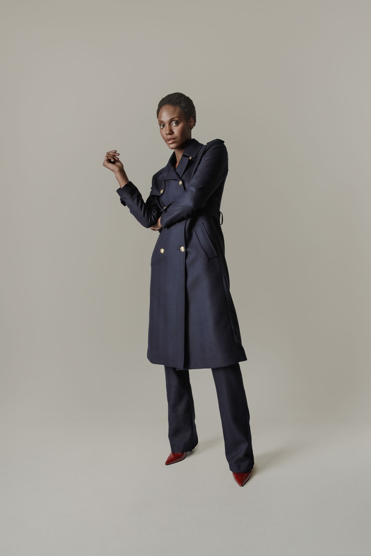 Nadia Alexander Amelia Wool Trench Coat