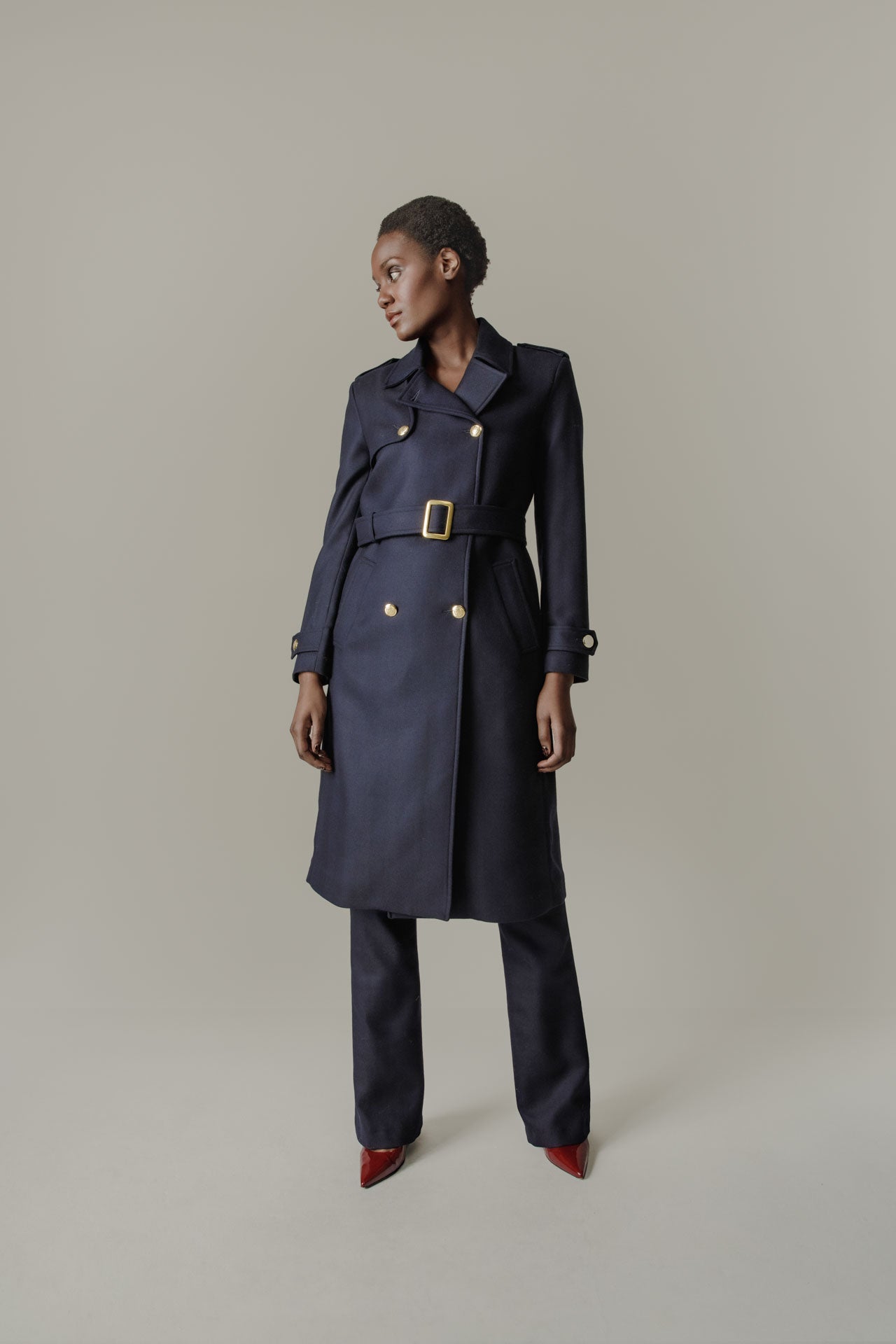 Nadia Alexander Amelia Wool Trench Coat