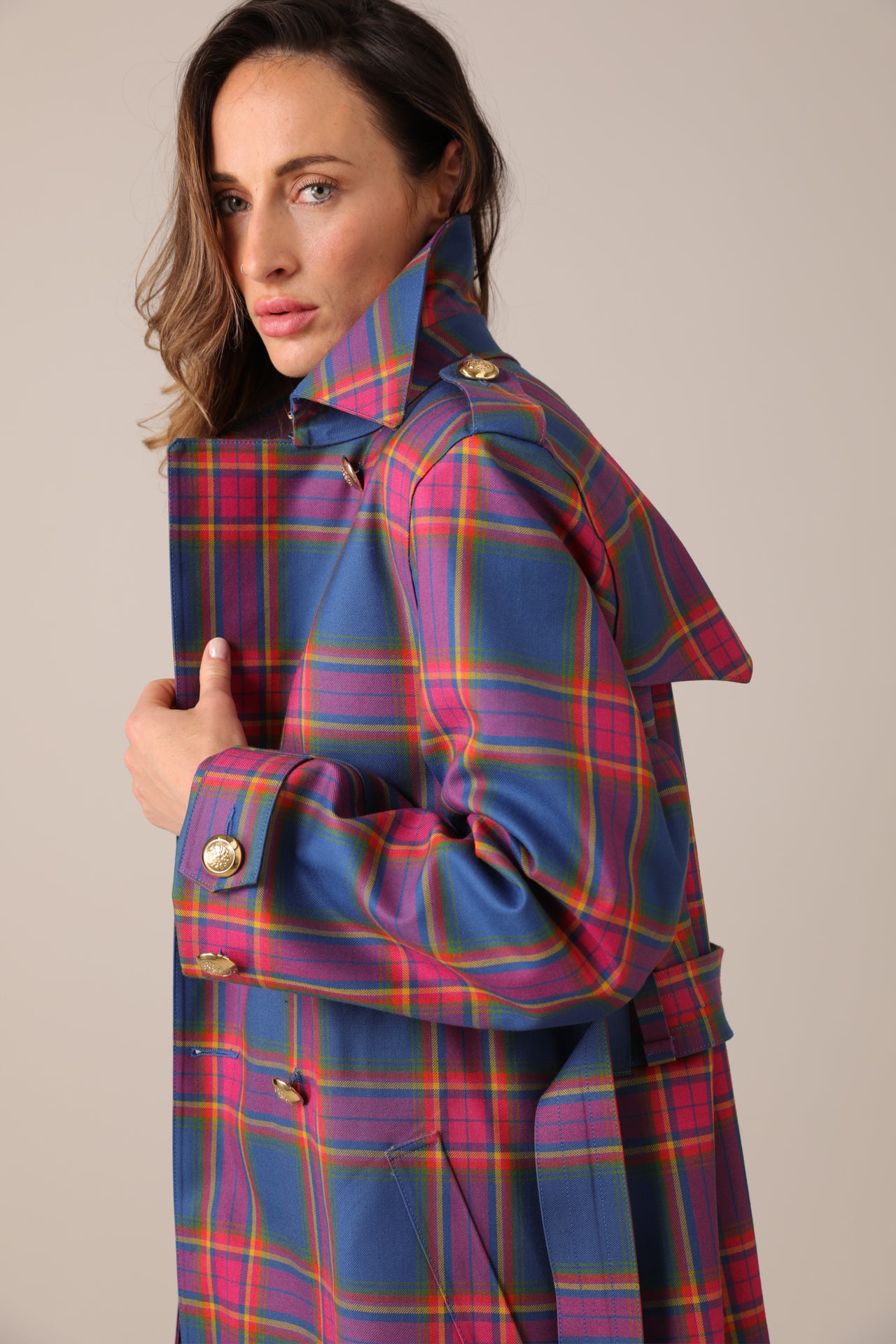 Hancock x Nadia Alexander Wool Bonded Trench - Blair Tartan
