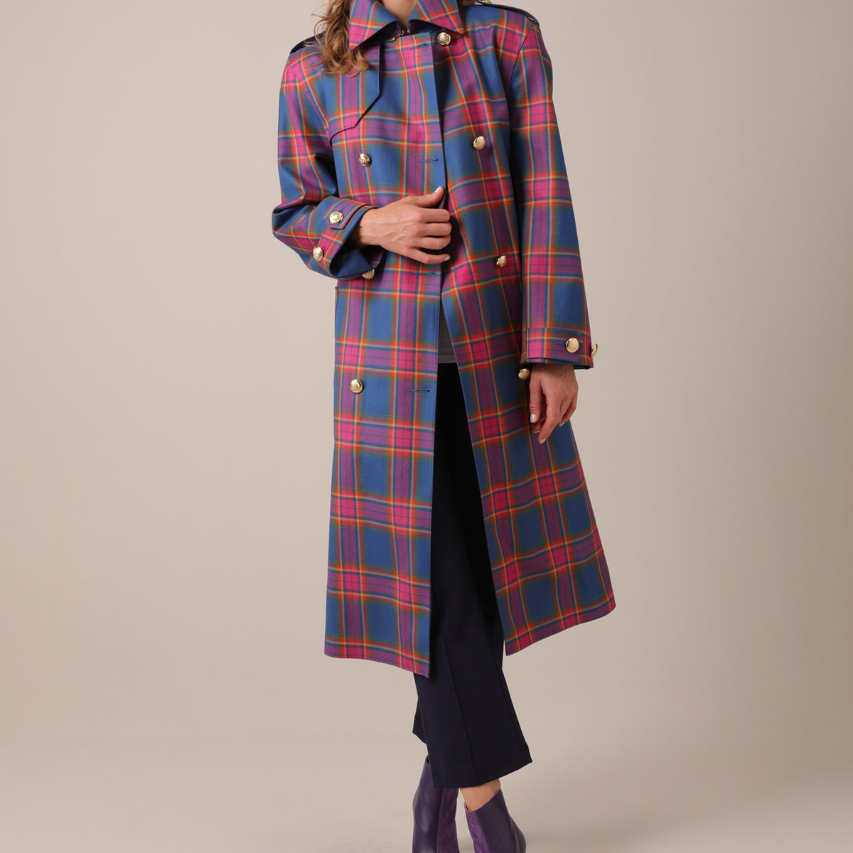Hancock x Nadia Alexander Wool Bonded Trench - Blair Tartan