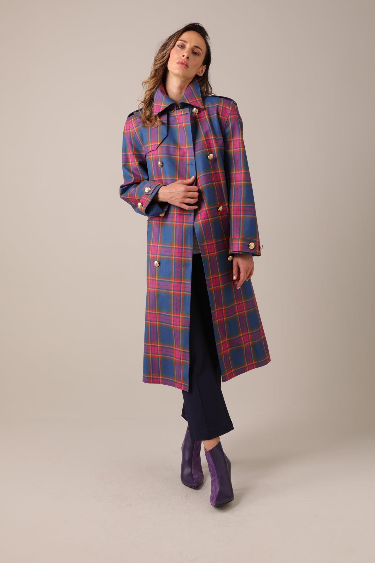 Hancock x Nadia Alexander Wool Bonded Trench - Blair Tartan