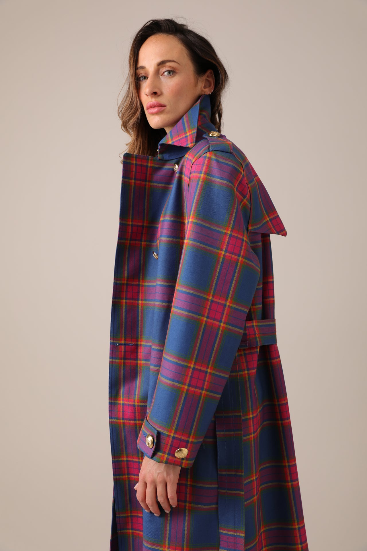 Hancock x Nadia Alexander Wool Bonded Trench - Blair Tartan