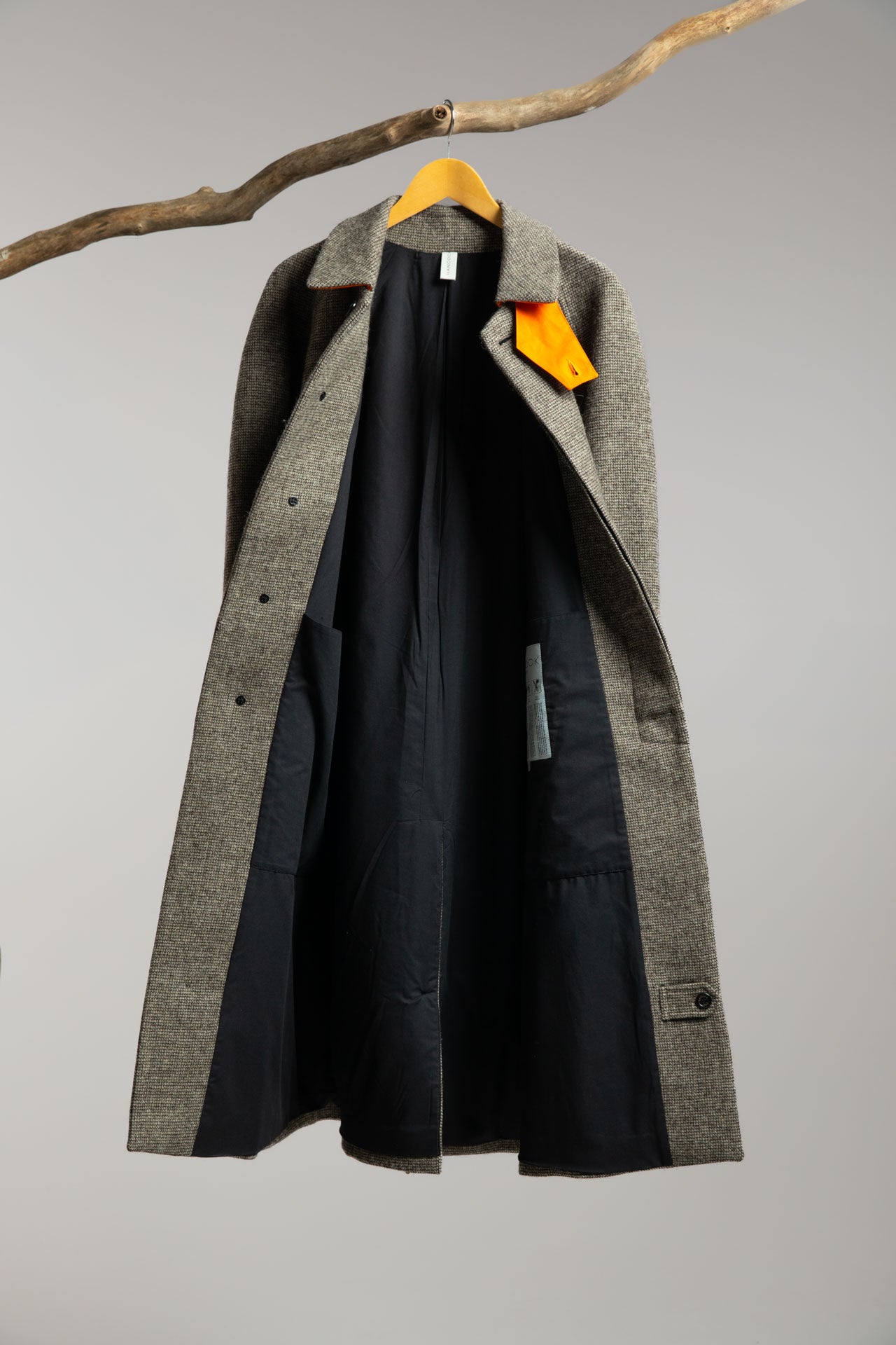 Hancock Article 73 - Wool Article - Single Breasted Long Coat with Newspaper Pockets
