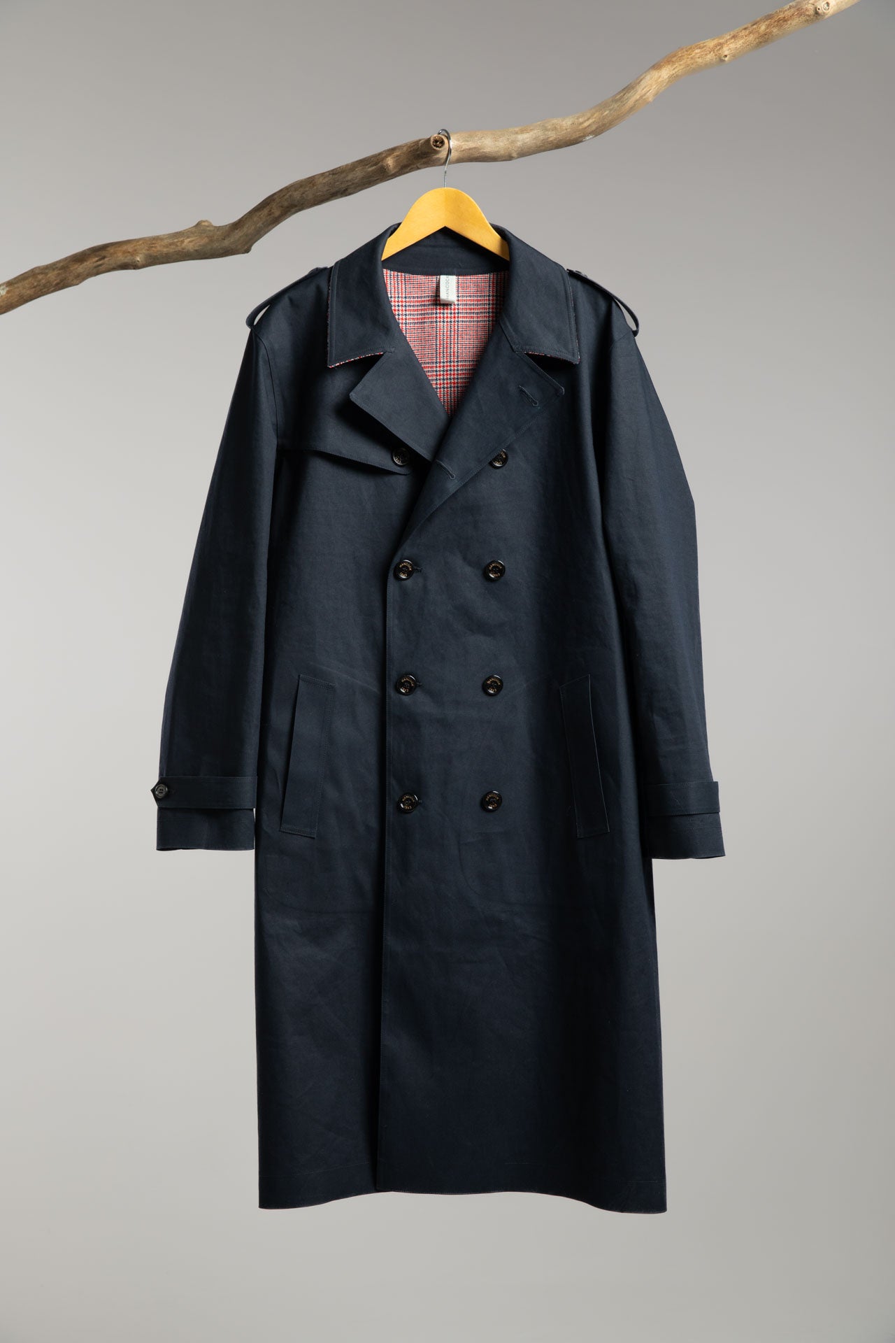 Hancock Article 75 - Double-Breasted Trench with Belt and Vented Back Yoke