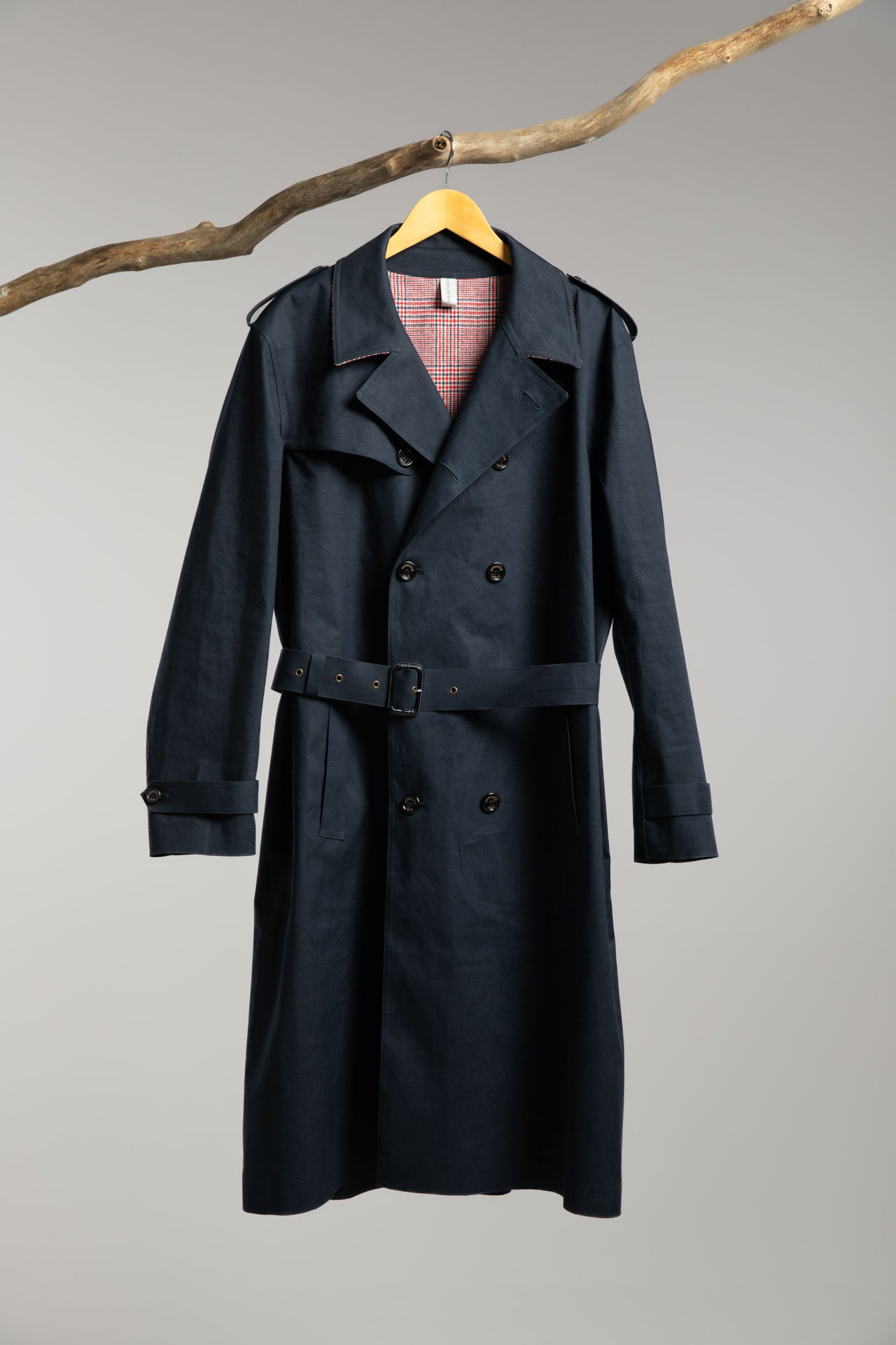Hancock Article 75 - Double-Breasted Trench with Belt and Vented Back Yoke