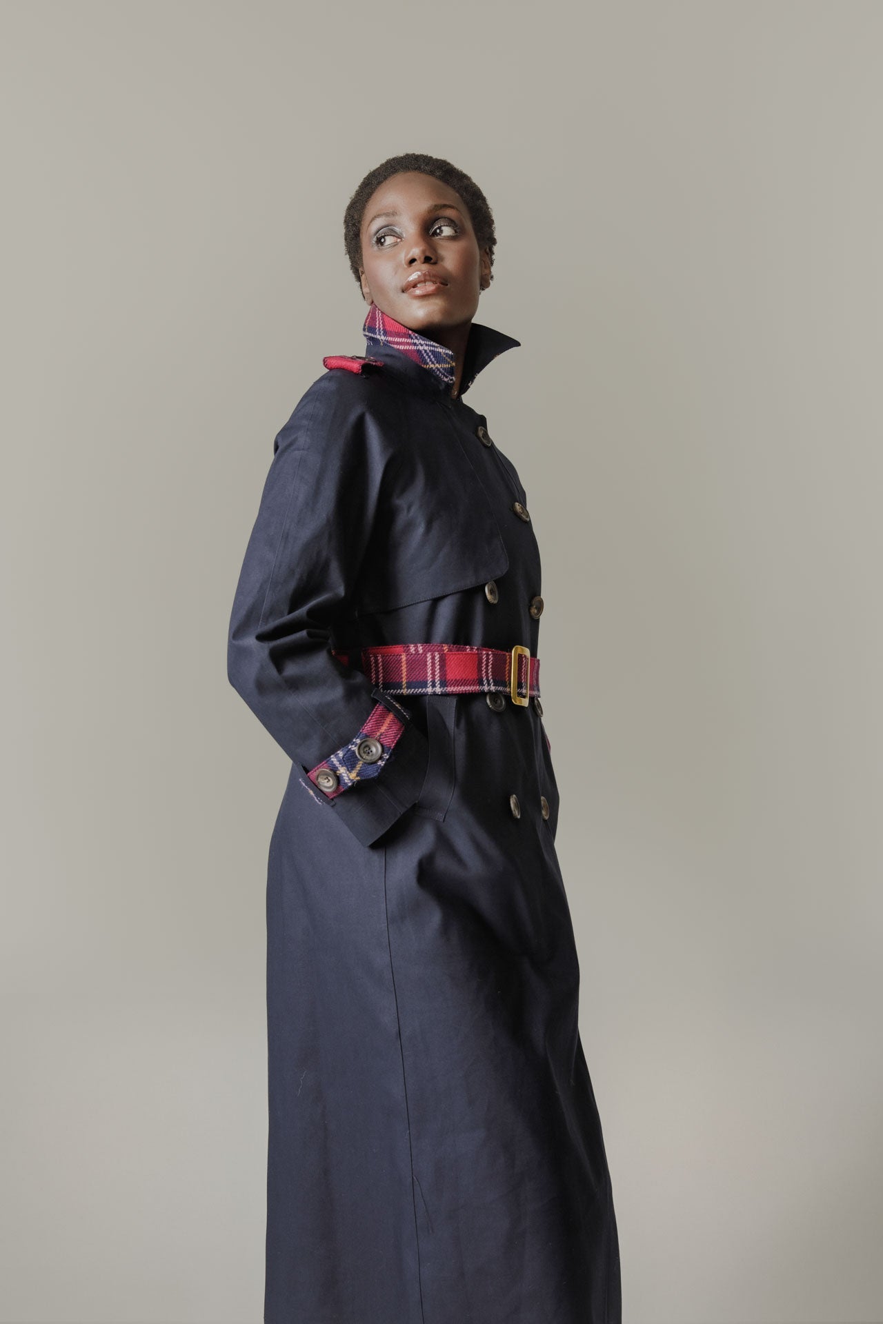 Hancock x Nadia Alexander - Trench Coat With 1984 Tartan Detailing
