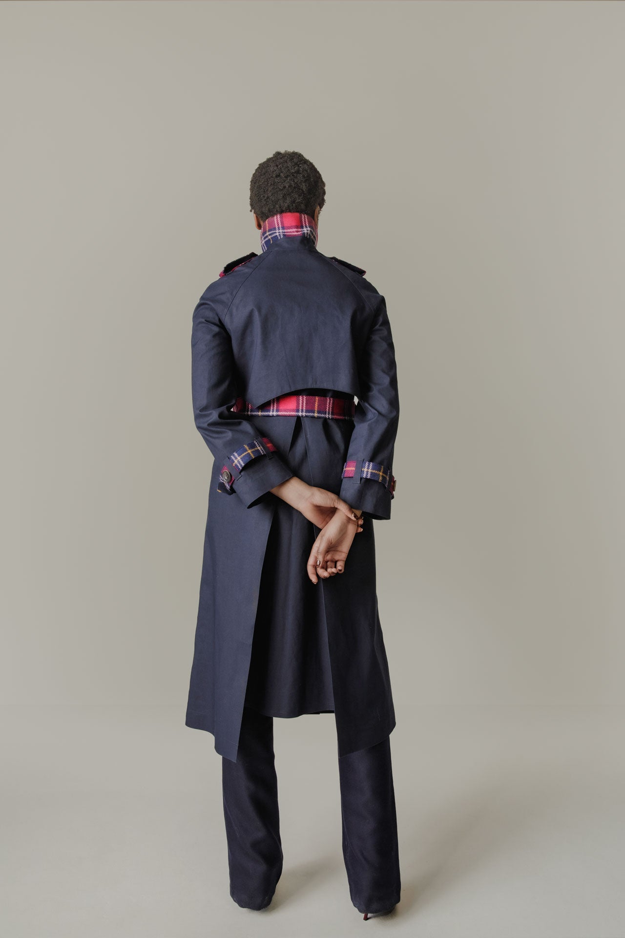 Hancock x Nadia Alexander - Trench Coat With 1984 Tartan Detailing